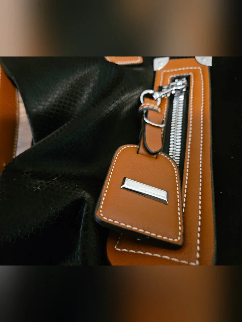 Women’s Black and Brown Accent Satchel Bag